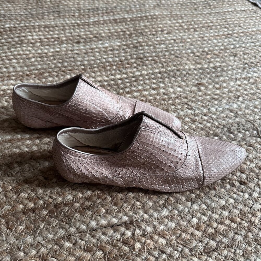 Pink Calvin Klein faux snakeskin shoes sz 38.5